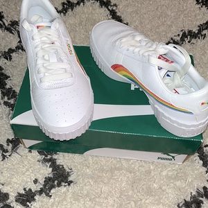 Rainbow and White Puma shoes